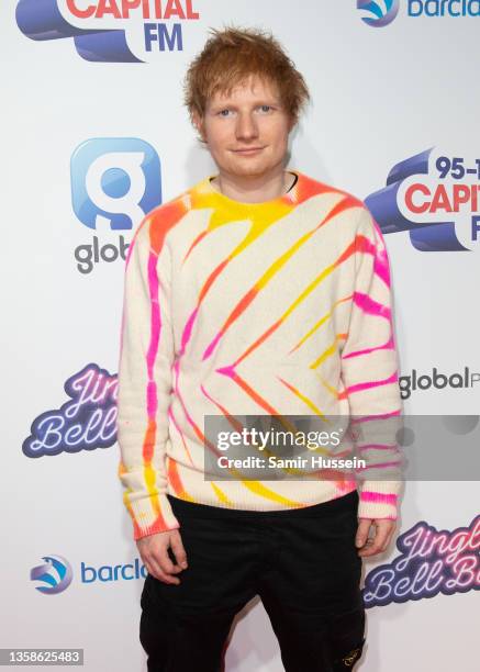 Ed Sheeran attends day 2 of the Capital Jingle Bell Ball at The O2 Arena on December 12, 2021 in London, England.