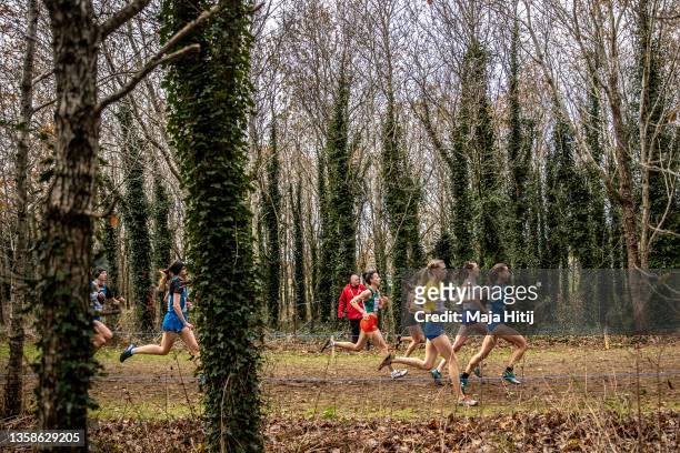 Athletes compete during Women Senior race of SPAR European Cross Country Championships 2021 on December 12, 2021 in Sport Ireland National Cross...
