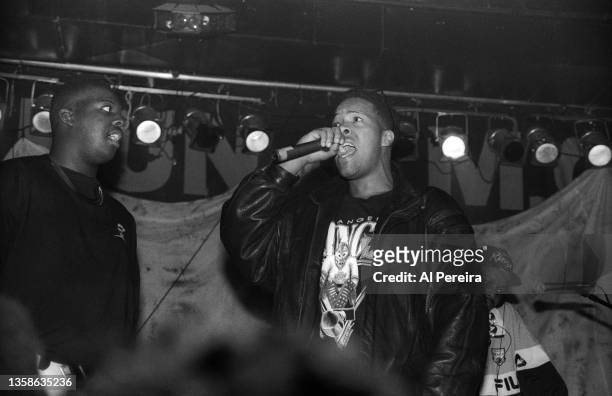 Rapper Redman joins Erick Sermon and the Rap group EPMD when they perform when Run-DMC headlines a rap concert club date at The Marquee on April 2,...