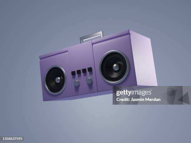 boom box tape player - audio speakers stock-fotos und bilder