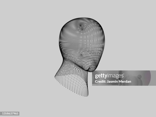 head mesh - dotted human body part stock pictures, royalty-free photos & images