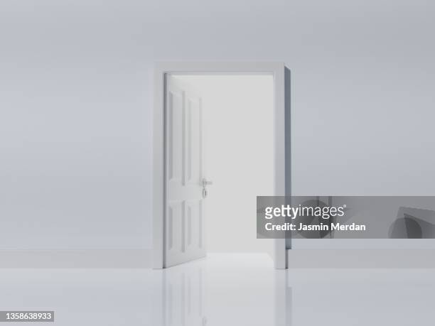 door on wall in room - opening stock pictures, royalty-free photos & images