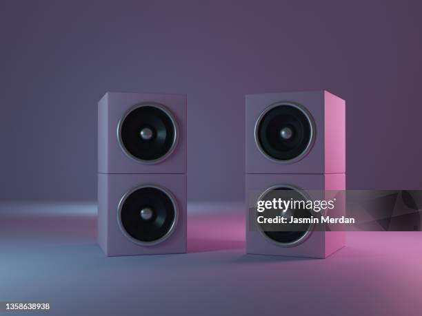 render of two speakers - stereo bildbanksfoton och bilder