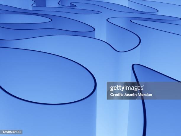 beautiful blue glass curves - blue glass stock pictures, royalty-free photos & images