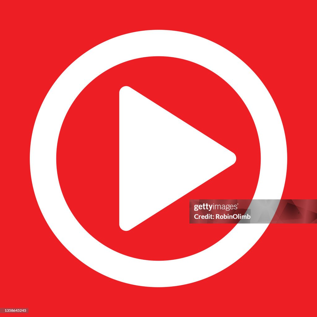 Red Rounded Square Play Button Bold Red Circle Play Button High-Res Vector Graphic - Getty Images