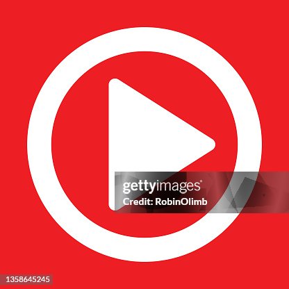 Red Rounded Square Play Button Bold Red Circle Play Button High-Res Vector Graphic - Getty Images