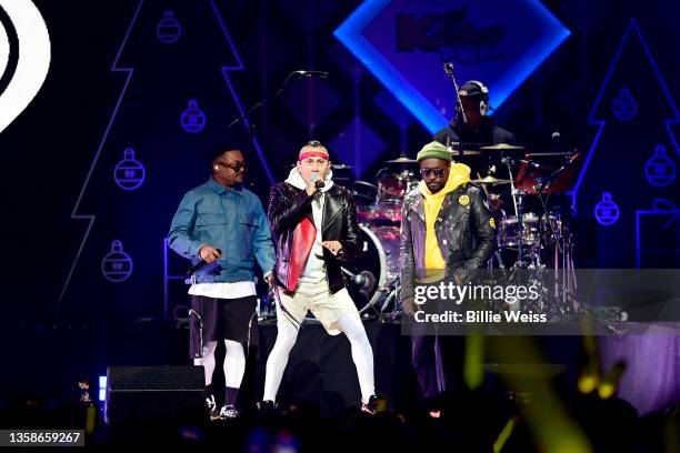 Apl.de.ap, Taboo and will.i.am of the Black Eyed Peas performs onstage during iHeartRadio KISS 108's Jingle Ball 2021 Presented by Capital One at TD...