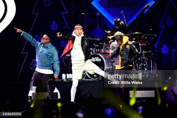 Apl.de.ap, Taboo and will.i.am of the Black Eyed Peas performs onstage during iHeartRadio KISS 108's Jingle Ball 2021 Presented by Capital One at TD...
