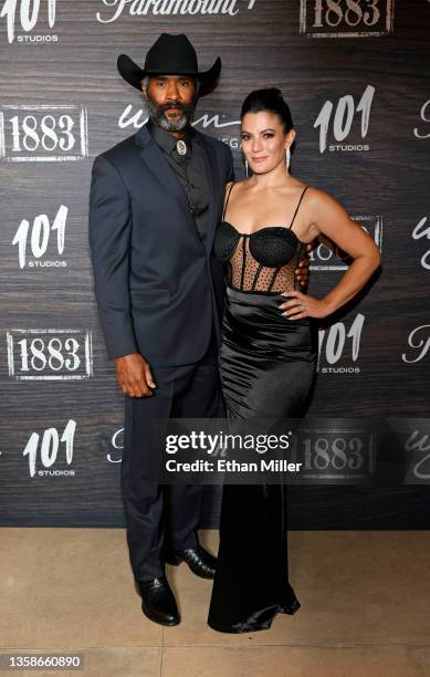 LaMonica Garrett and Mina Garrett attend the world premiere of "1883" at Encore Beach Club at Wynn Las Vegas on December 11, 2021 in Las Vegas,...