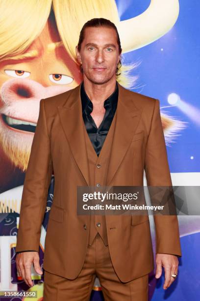 Matthew McConaughey attends the premiere of Illumination's "Sing 2" on December 12, 2021 in Los Angeles, California.