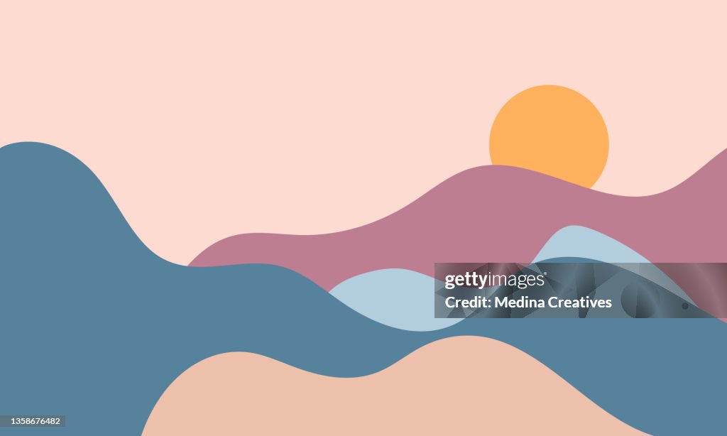 抽象的な山の美的背景風景