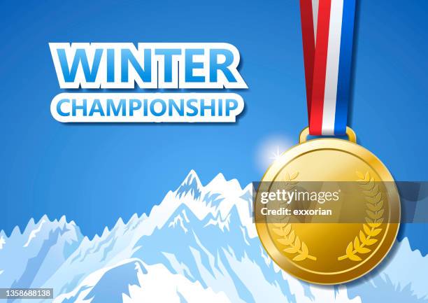 winter champion gold medals - sports champion 幅插畫檔、美工圖案、卡通及圖標