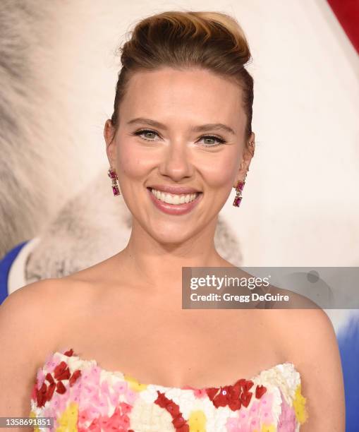 Scarlett Johansson attends the premiere of Illumination's "Sing 2" on December 12, 2021 in Los Angeles, California.