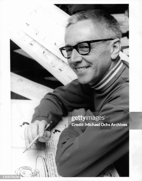 Charles Schulz in a scene from the documentary 'Charlie Brown And Charles Schulz', 1969.