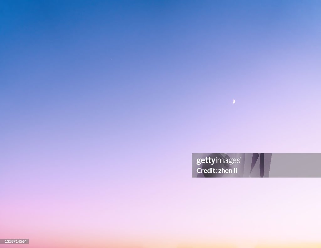 The gradient of the sky at dusk in winter