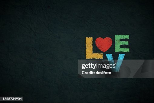 Creative comic or fun horizontal vector backgrounds or poster or banner with text LOVE with one heart in pastel colourful stroking pattern over scratched grunge textured black backdrop with a creative arrangement of letters Creative comic or fun horizontal vector backgrounds or poster or banner with text LOVE with one heart in pastel colourful stroking pattern over scratched grunge textured black backdrop with a creative arrangement of letters