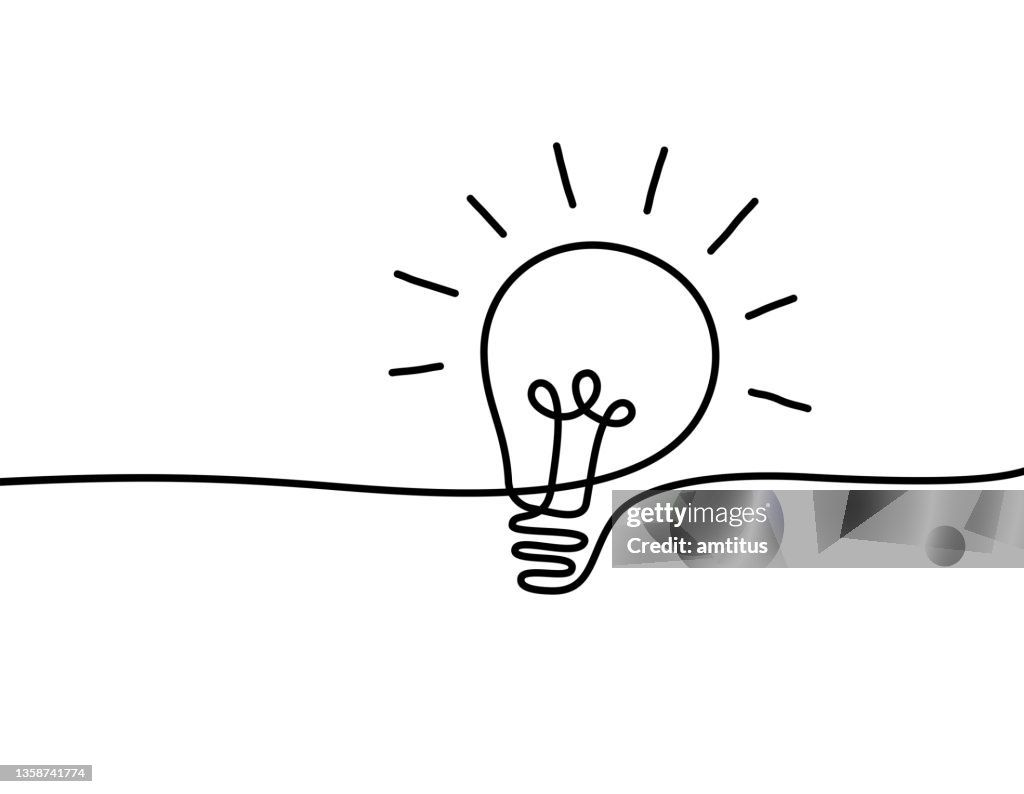 Light bulb line art