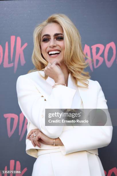 Actress Miriam Leone attends the photocall of the movie "Diabolik" at The Space Cinema Moderno on December 13, 2021 in Rome, Italy.