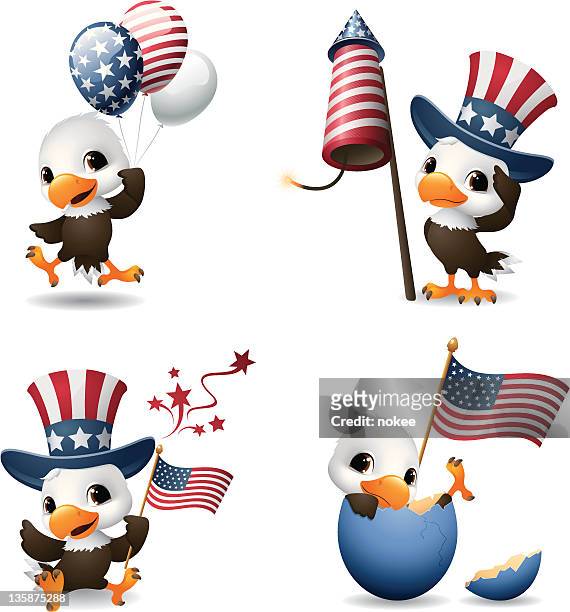 baby eagle - patriotic - eagles patriots stock illustrations