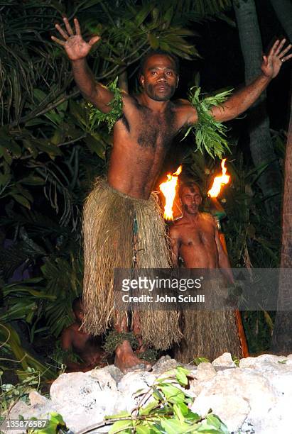 Performers of the "Fire Walkers" during Kelly Slater Invitational Fiji - Day 2 - Fijian Welcome Ceremony and Dinner at Sheraton Resorts Denarau...