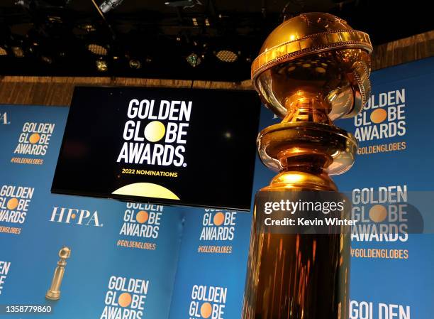 The stage is set for the 79th Annual Golden Globe Award nominations at The Beverly Hilton on December 13, 2021 in Beverly Hills, California.