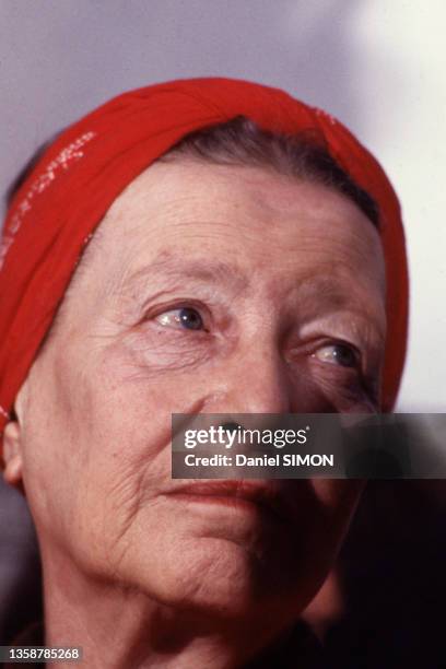 La philosophe Simone de Beauvoir, le 21 avril 1983.