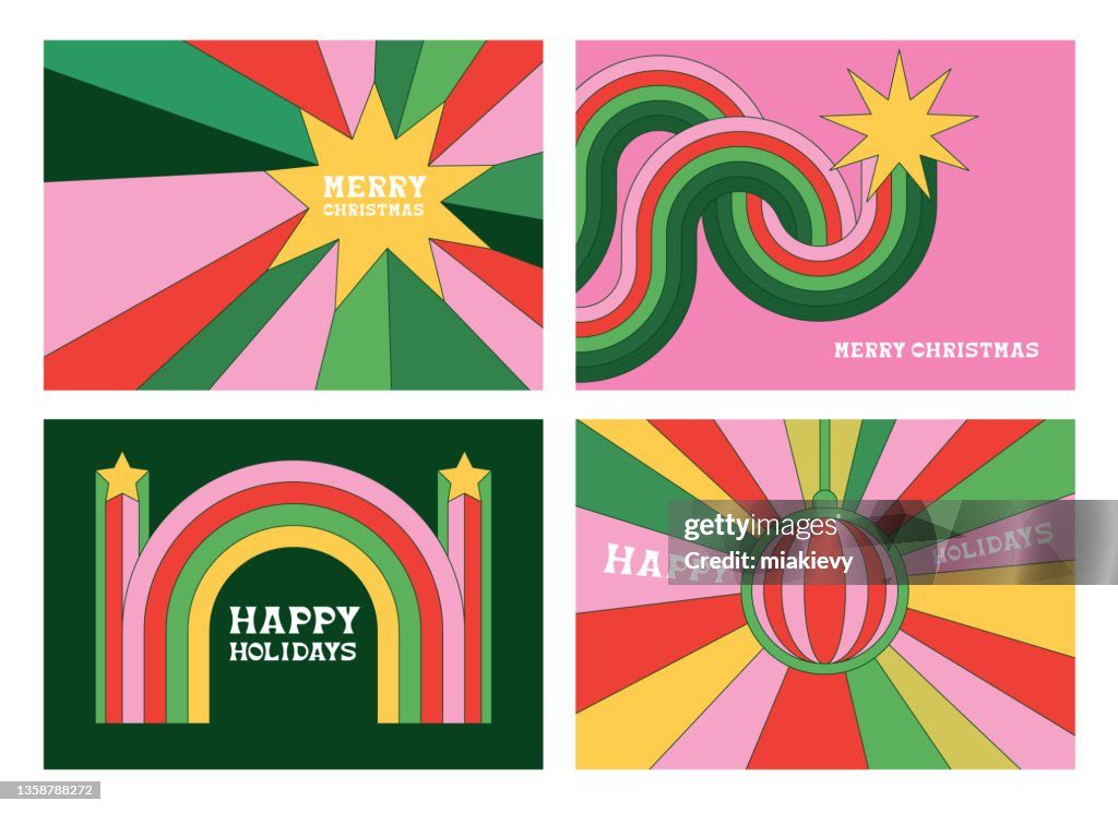 Set di cartoline di Natale groovy