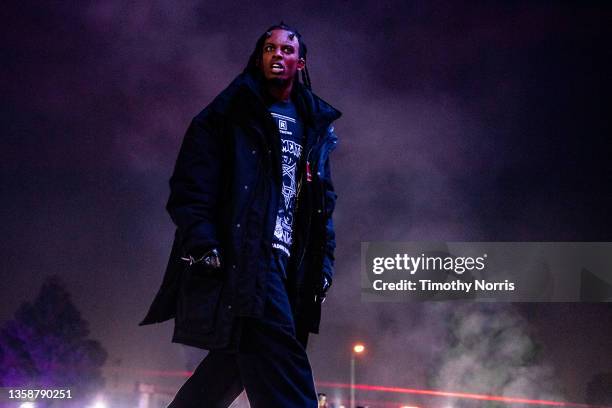 Playboi Carti performs during Rolling Loud at NOS Events Center on December 12, 2021 in San Bernardino, California.