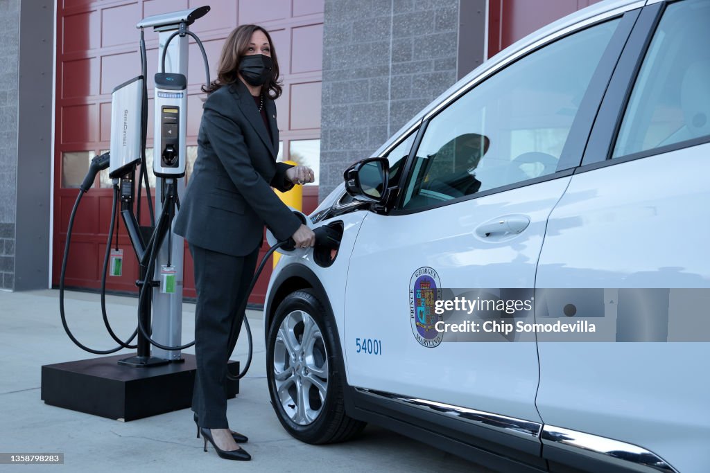 Vice President Harris Tours Electric Vehicles In Maryland