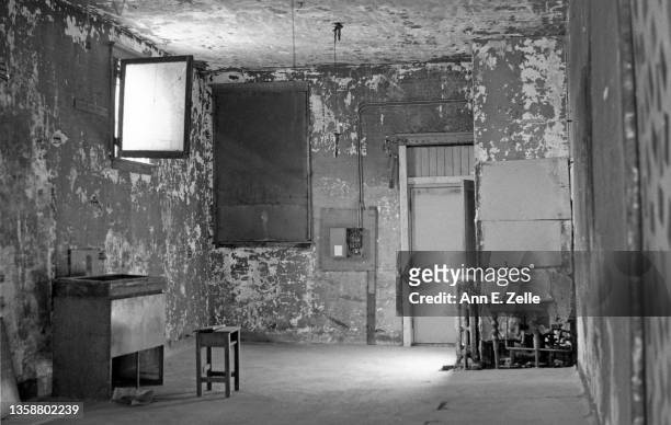 Interior view of an empty storefront on West 16th Street, in the Lawndale neighborhood, Chicago, Illinois, September or October 1968. The storefront,...