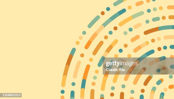 circle dash dot abstract line background - dna pattern stock illustrations