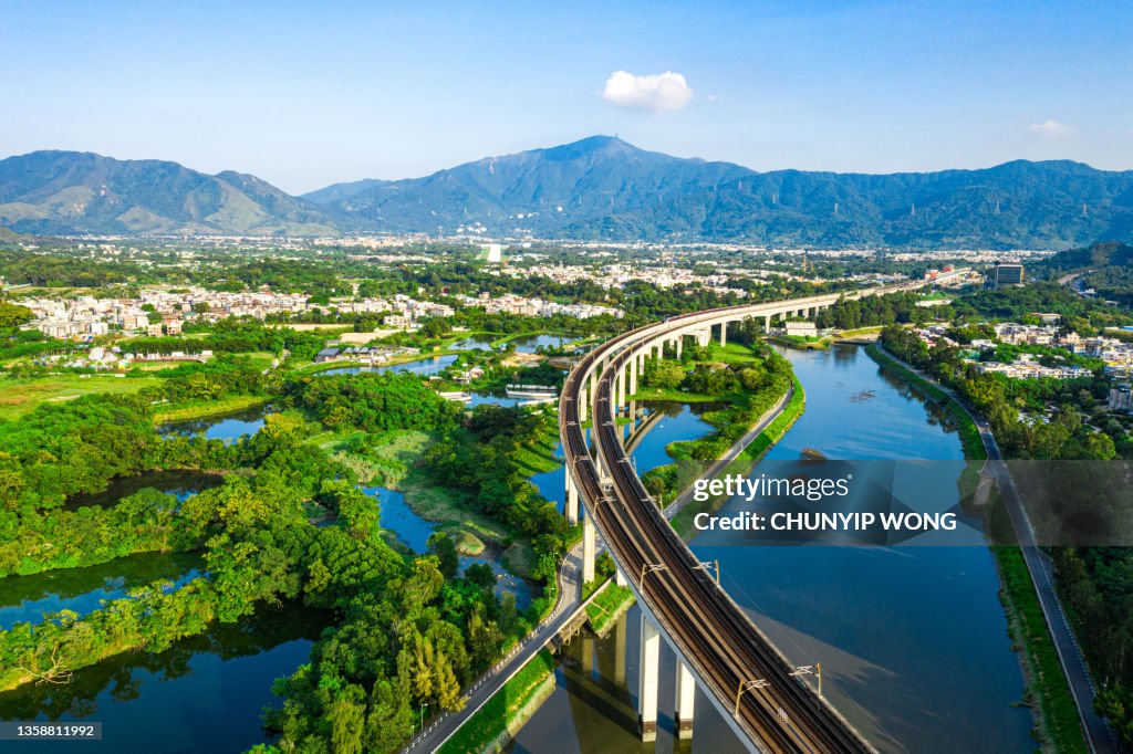 West Rail Line in Yuen Long District, Hong Kong