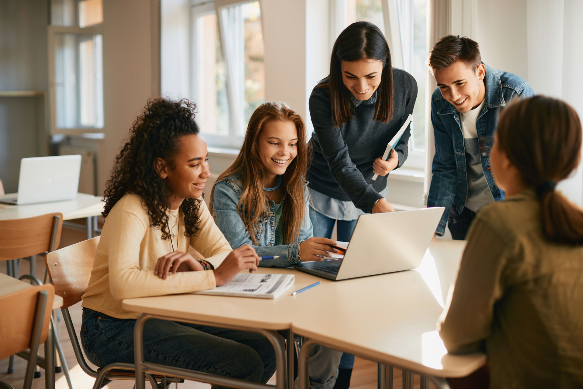 students studying together