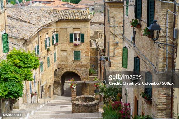 corinaldo,medieval city,view of old building,ancona,italy - marche stock pictures, royalty-free photos & images