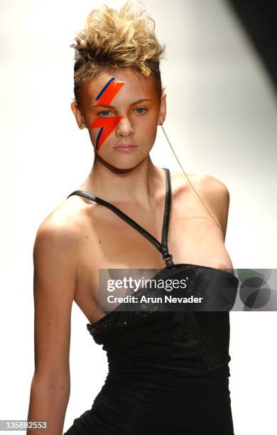 Model wearing a Maggie Barry design during Smashbox LA Fashion Week Spring 2004 - Maggie Barry Show at Smashbox in Culver City, CA, United States.
