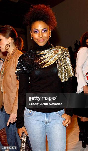 Marsha Thomason during Mercedes-Benz 2005 Spring Fashion Week at Smashbox Studios - Kate O'Connor - Front Row and Backstage at Smashbox Studios in...