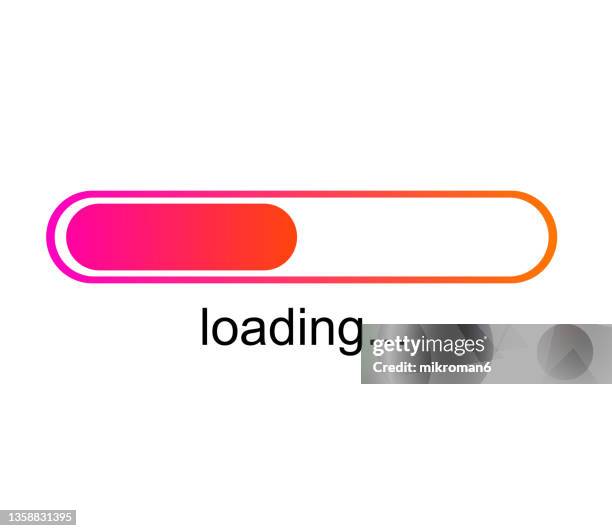 illustration of a loading bar - caricare attività foto e immagini stock