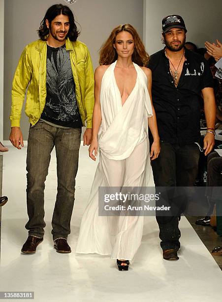 Ali Alborzi, Josie Maran and Andrew McCarthy walk the runway at The Evidence of Evolution Spring 2008 fashion show during Mercedes Benz Fashion Week...