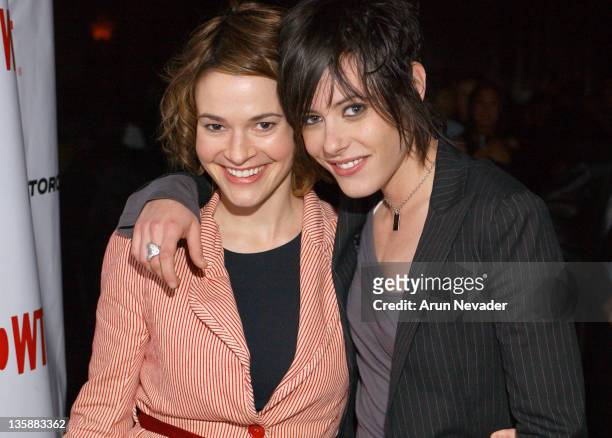 Leisha Hailey and Katherine Moennig at the Motorola-sponsored San Francisco premiere of Showtime's "Queer as Folk".