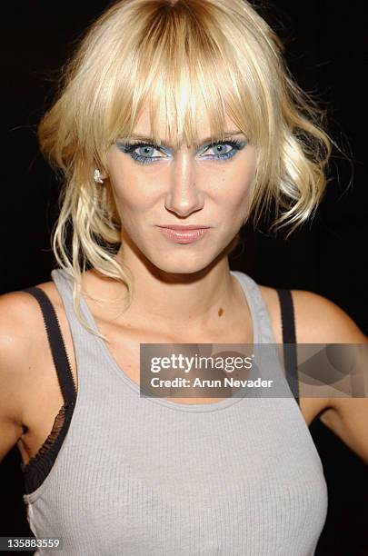 Kimberly Stewart during Smashbox LA Fashion Week Spring 2004 - 2 B Free Front Row at Smashbox Studios in Culver City, California, United States.