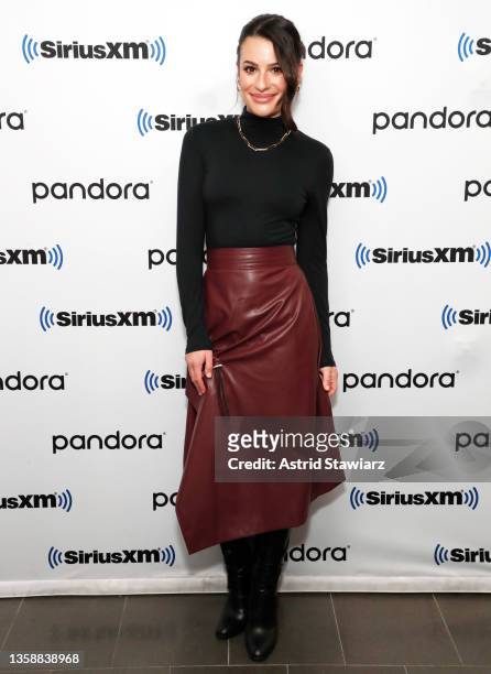 Singer/actress Lea Michele visits the SiriusXM studios on December 13, 2021 in New York City.
