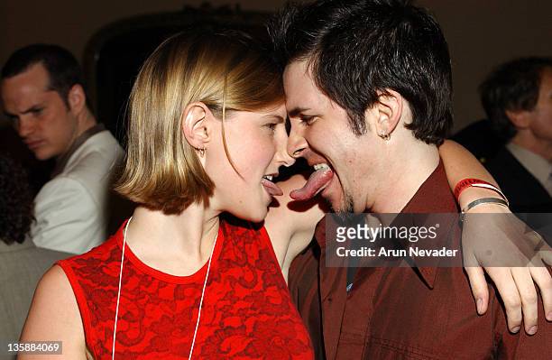 Laura Heywood of 107.7 The Bone and Hal Sparks at the Motorola-sponsored San Francisco premiere of Showtime's "Queer as Folk".