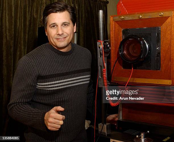 Kevin Mazur and the Polaroid land 20 x 24 camera during 2004 Sundance Film Festival - Kevin Mazur Studio.