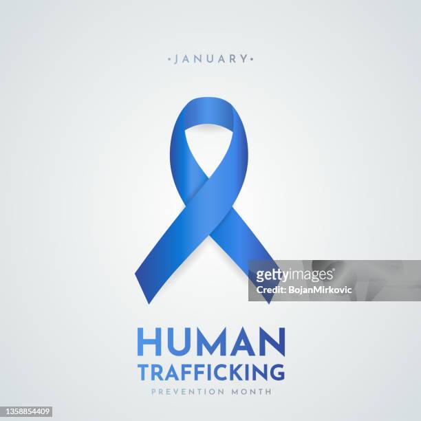 human trafficking prevention month poster, january. vector - violence prevention stock illustrations