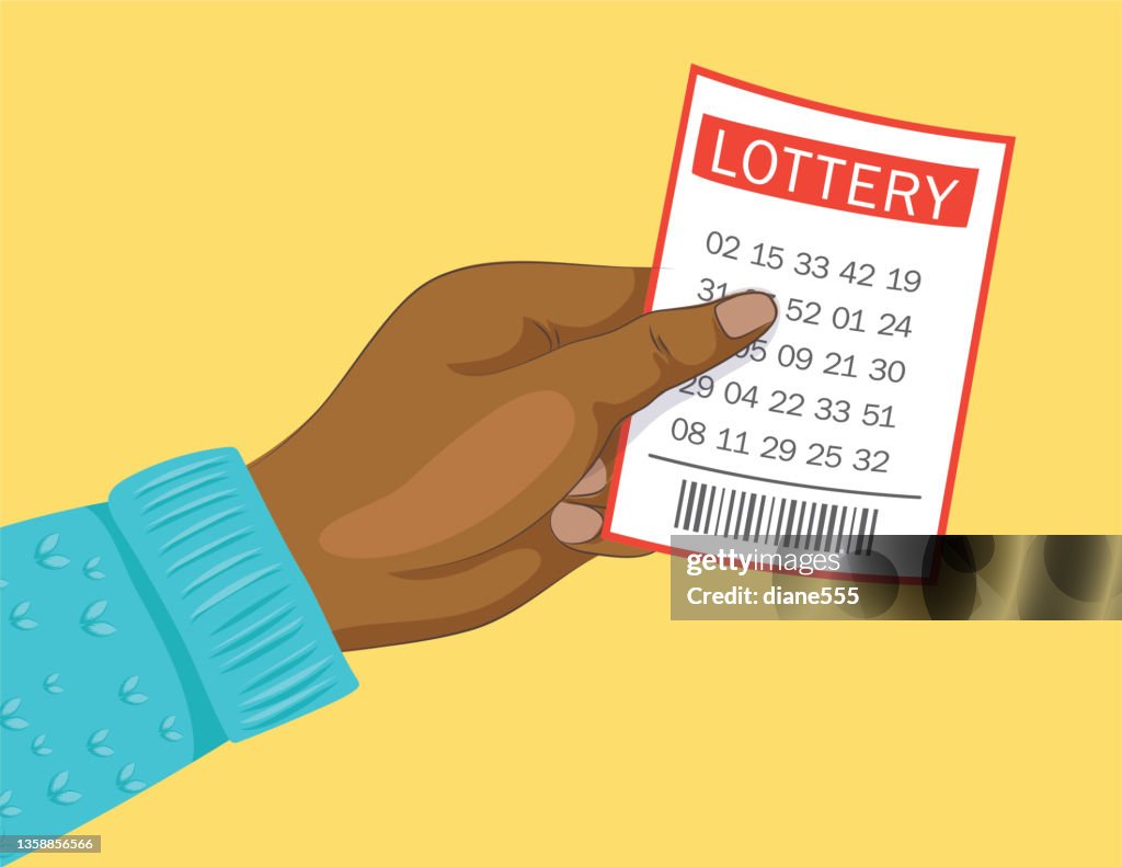 Hand halten Lottoschein