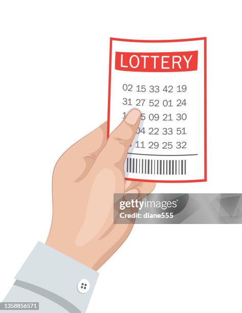 illustrations, cliparts, dessins animés et icônes de billet de loterie hand holding - lottery tickets