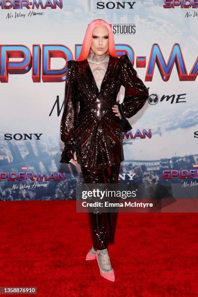 Jeffree Star attends Sony Pictures' "Spider-Man: No Way Home" Los Angeles Premiere on December 13, 2021 in Los Angeles, California.