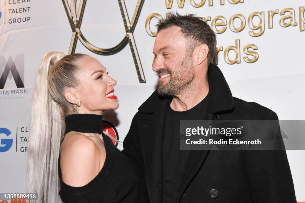 Sharna Burgess and Brian Austin Green attend the 2021 World Choreography Awards at Globe Theatre Los Angeles on December 13, 2021 in Los Angeles,...