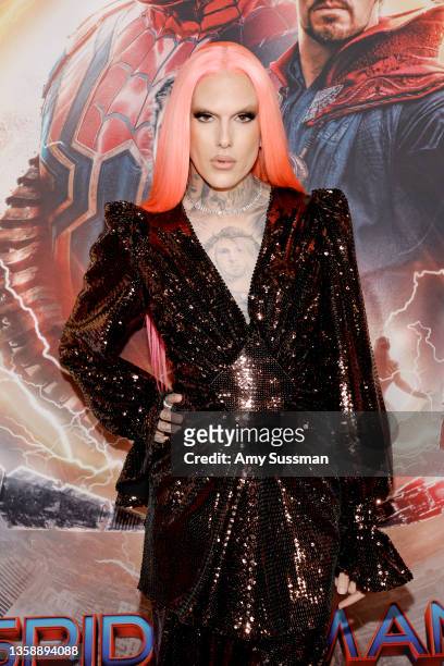 Jeffree Star attends Sony Pictures' "Spider-Man: No Way Home" Los Angeles Premiere on December 13, 2021 in Los Angeles, California.