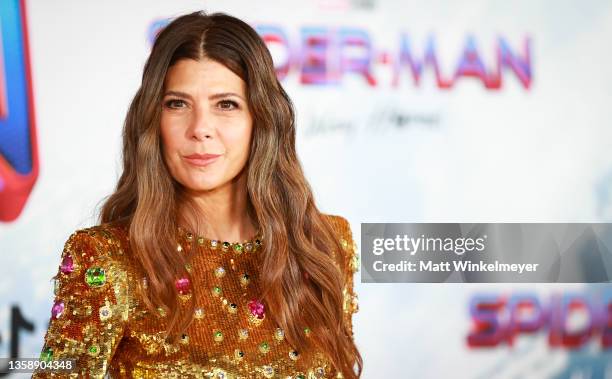 Marisa Tomeiattends the Los Angeles premiere of Sony Pictures' "Spider-Man: No Way Home" on December 13, 2021 in Los Angeles, California.